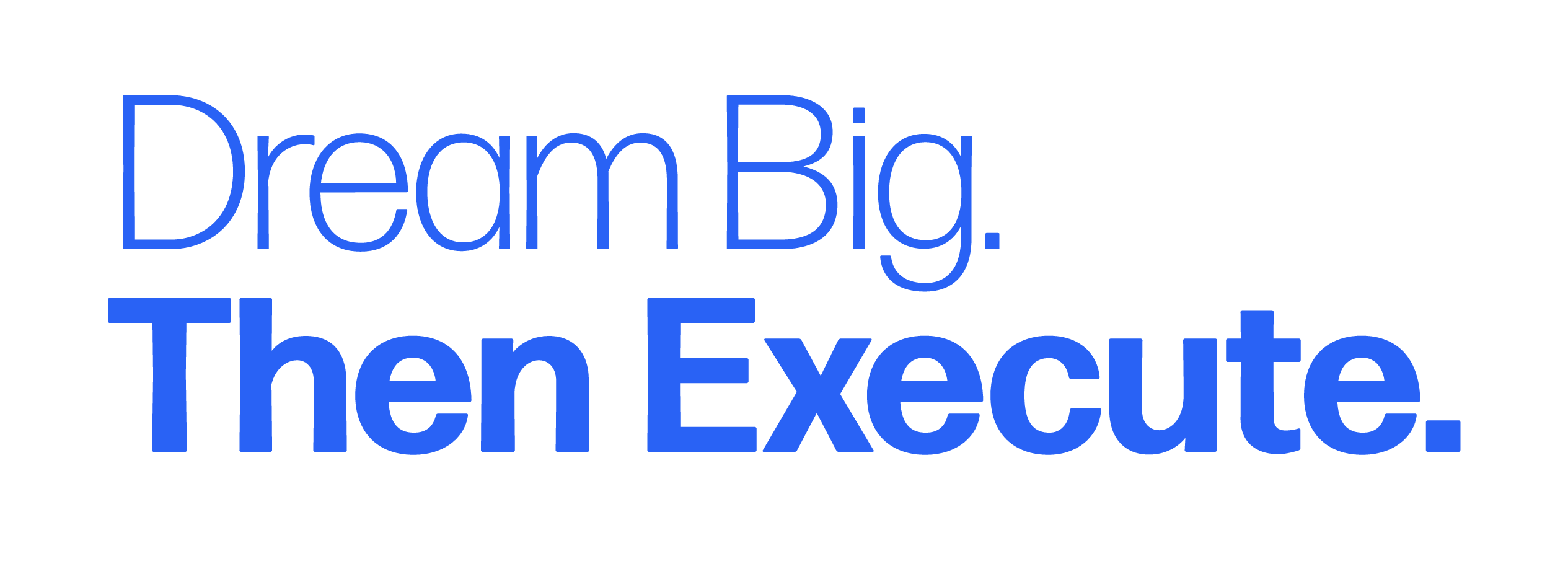 Dream Big. Then Execute.